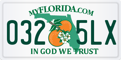 FL license plate 0325LX
