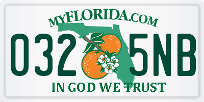 FL license plate 0325NB