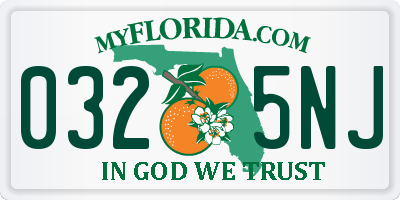 FL license plate 0325NJ