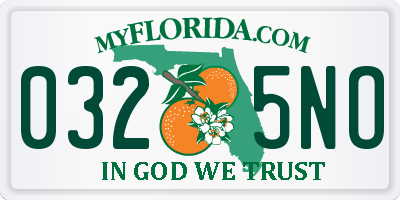 FL license plate 0325NO