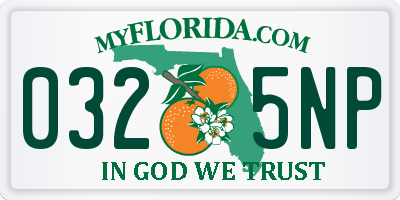 FL license plate 0325NP