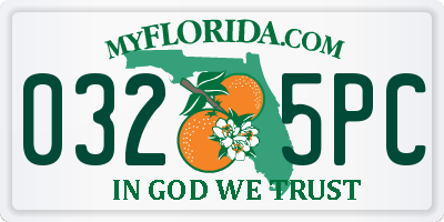 FL license plate 0325PC