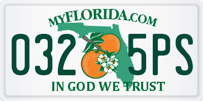 FL license plate 0325PS