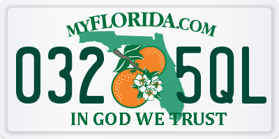 FL license plate 0325QL