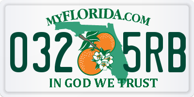 FL license plate 0325RB