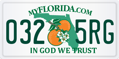 FL license plate 0325RG