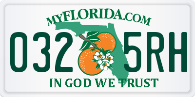 FL license plate 0325RH