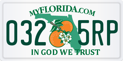 FL license plate 0325RP