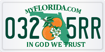 FL license plate 0325RR