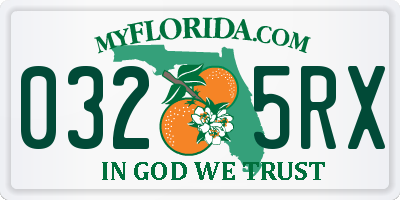 FL license plate 0325RX