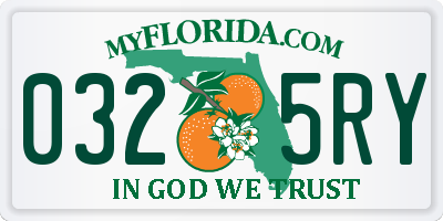 FL license plate 0325RY