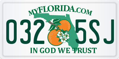 FL license plate 0325SJ