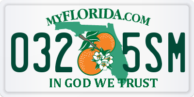 FL license plate 0325SM