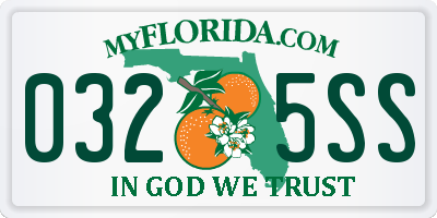 FL license plate 0325SS