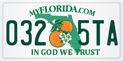 FL license plate 0325TA