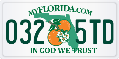 FL license plate 0325TD