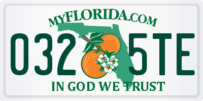 FL license plate 0325TE