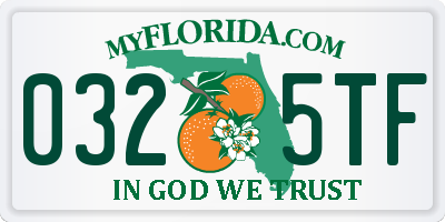 FL license plate 0325TF