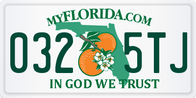 FL license plate 0325TJ