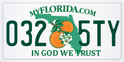 FL license plate 0325TY