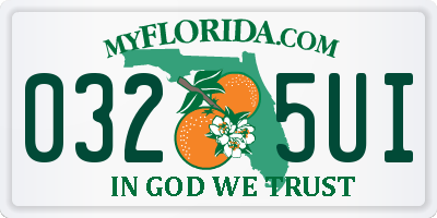 FL license plate 0325UI