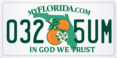 FL license plate 0325UM