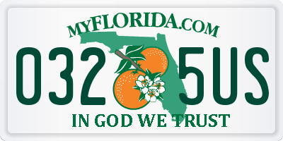 FL license plate 0325US