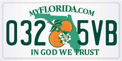FL license plate 0325VB