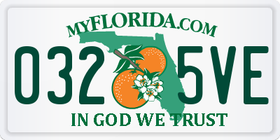 FL license plate 0325VE