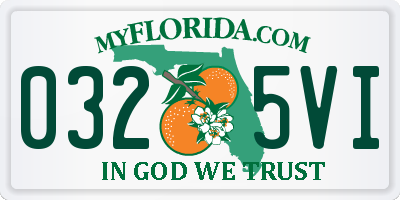 FL license plate 0325VI