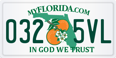 FL license plate 0325VL