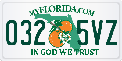 FL license plate 0325VZ
