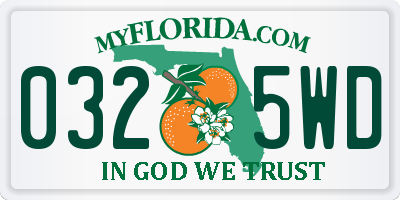 FL license plate 0325WD
