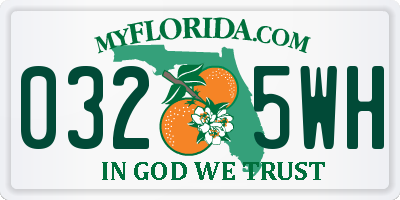 FL license plate 0325WH
