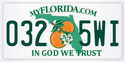 FL license plate 0325WI
