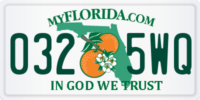 FL license plate 0325WQ
