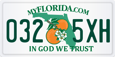 FL license plate 0325XH