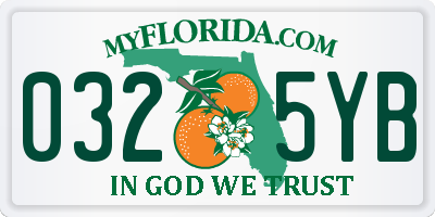 FL license plate 0325YB