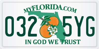 FL license plate 0325YG