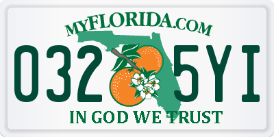FL license plate 0325YI