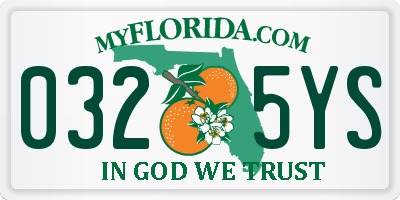 FL license plate 0325YS