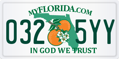 FL license plate 0325YY