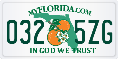 FL license plate 0325ZG