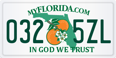 FL license plate 0325ZL