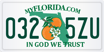 FL license plate 0325ZU