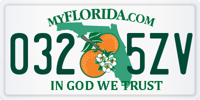 FL license plate 0325ZV