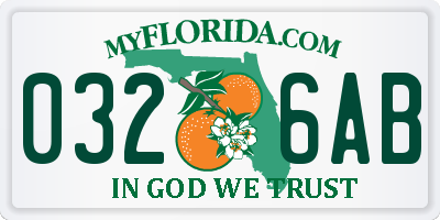 FL license plate 0326AB
