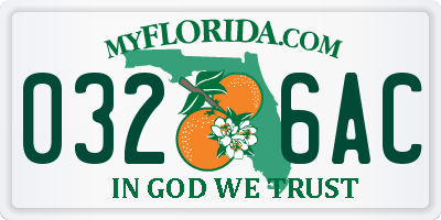 FL license plate 0326AC