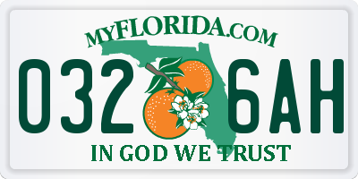 FL license plate 0326AH