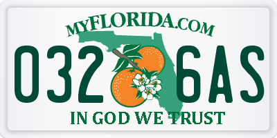 FL license plate 0326AS